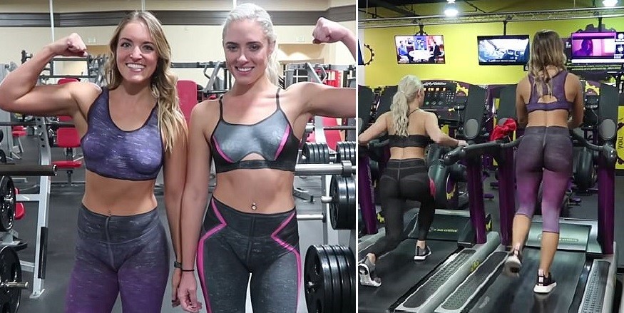 "Ejercicio desnudas": fueron al gimnasio con la ropa pintada | Redes