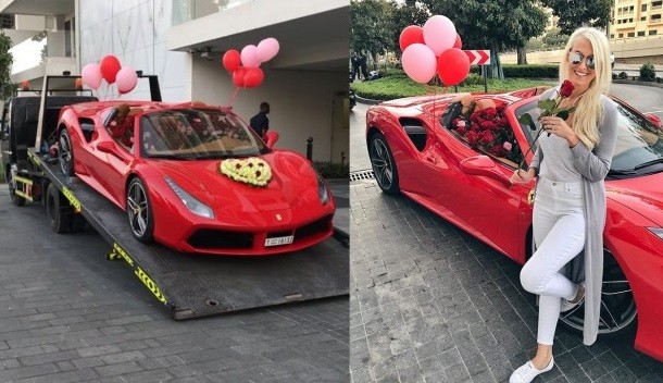 Le regalaron una Ferrari con mil rosas por San Valentín y el video se viralizó en las redes | Redes