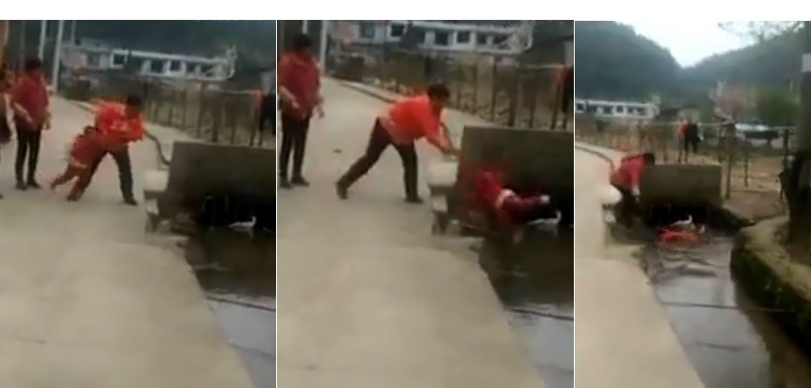Indignante video: mujer tiró a un nene a un canal | Redes