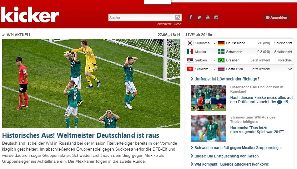 "Desgracia histórica": duro análisis de los medios alemanes tras la eliminación | Rusia 2018