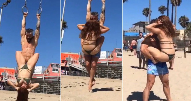 Videos: el "hot-gym" de Miriam Lanzoni y su novio para mantenerse en forma | Espectáculos