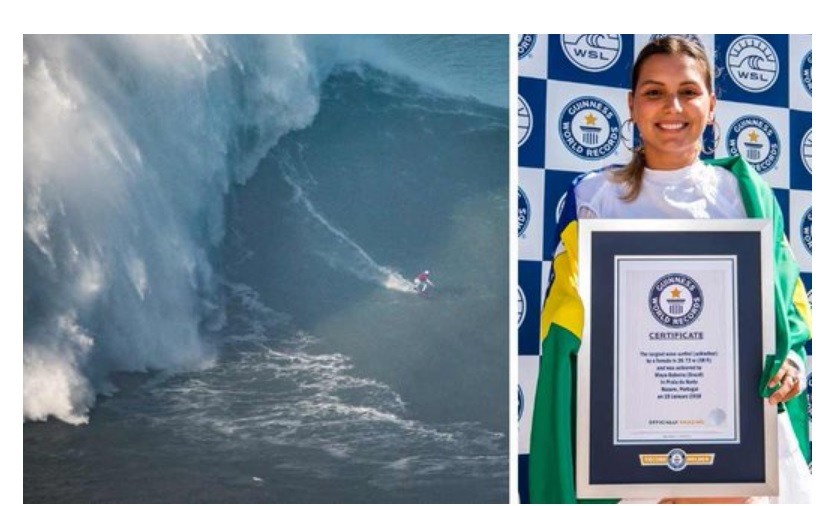 Casi muere al surfear una ola enorme, volvió cinco años después y logró un récord Guiness | Redes