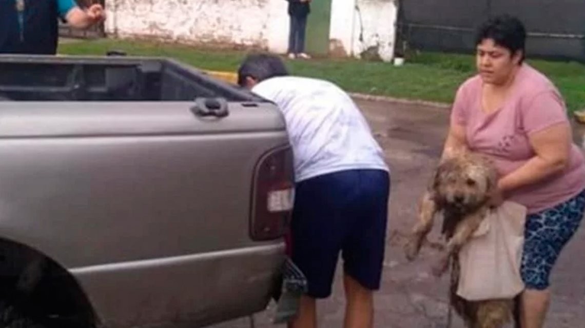 Vecinos escracharon a un hombre que llevaba a su perro encadenado a la camioneta | Redes