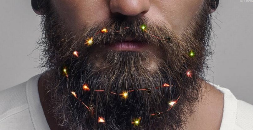 La extraña moda de Navidad de llevar luces en la barba | Curiosidades