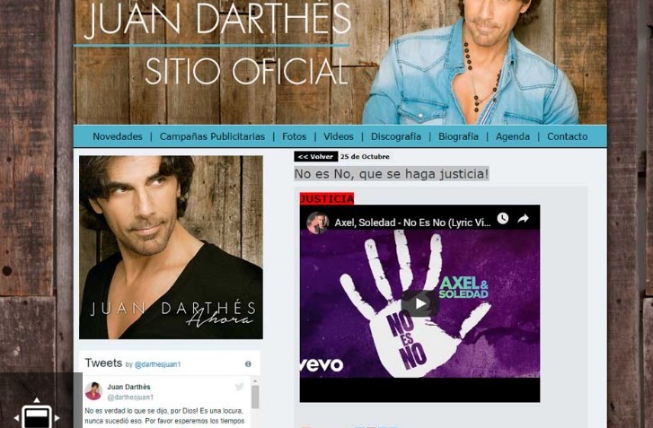 Hackearon la página web de Juan Darthés | Espectáculos