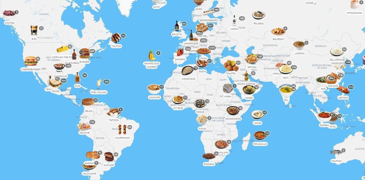 El mapa de las 100 comidas más populares del mundo: hay una sola de Argentina | Curiosidades