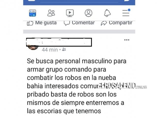 Cansado de que le roben, propuso armar "un grupo comando" para enfrentar a la delincuencia | Redes