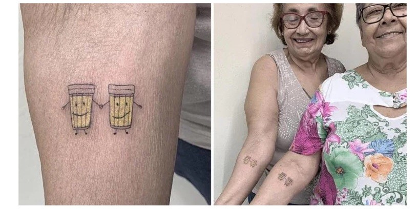 Abuelitas se tatuaron dos cervezas para festejar 30 años de amistad | Curiosidades