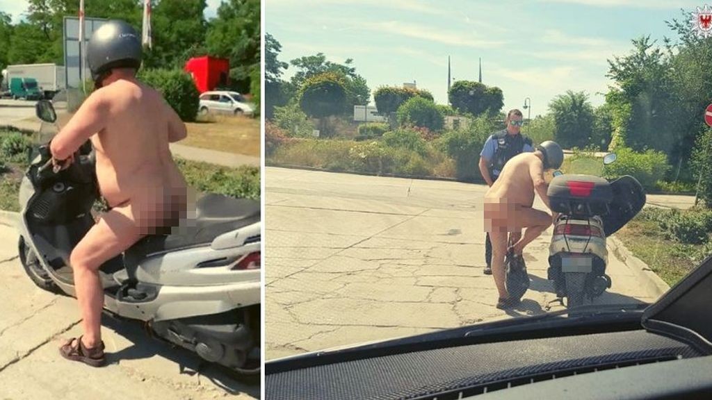 Ola de calor en Europa: salió desnudo con su moto y lo paró la policía | Internacionales