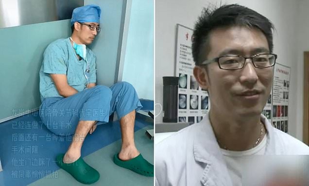 La foto de un cirujano durmiendo en el piso después de siete operaciones seguidas | Redes