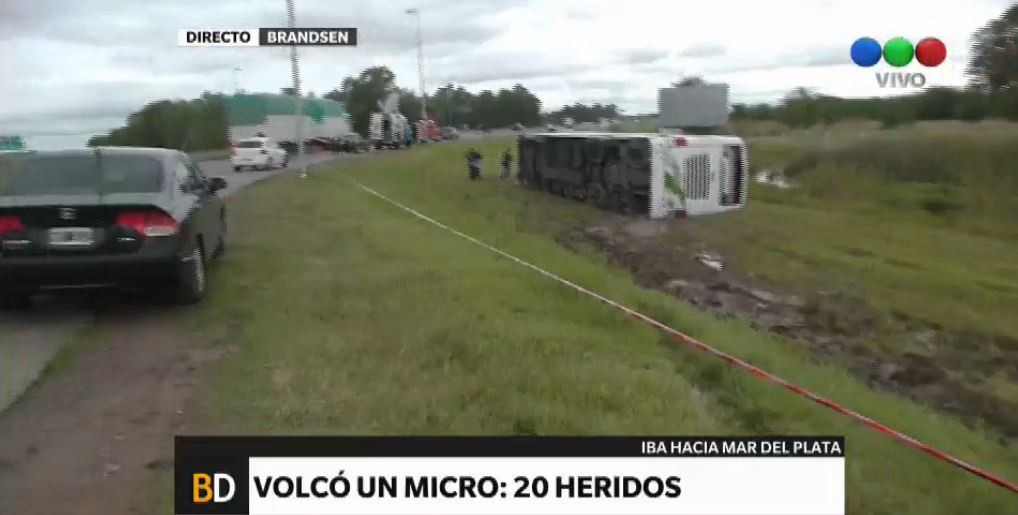 Volcó micro de larga distancia en Brandsen: hay 17 heridos | Actualidad
