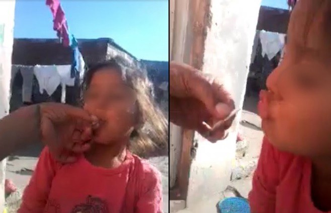 Una mujer obliga a una nena a fumar marihuana y lo graba | Actualidad