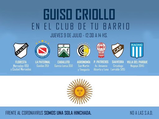 Clubes solidarios repartieron guiso criollo a vecinos en situación vulnerable | Actualidad