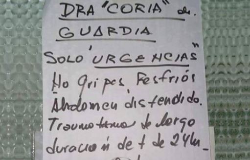 El curioso cartel de una guardia médica que advierte que sólo atiende ciertas urgencias | Actualidad