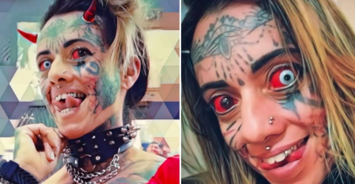 La mujer que quiere parecerse al diablo: tatuada y con cuernos incrustados | Curiosidades