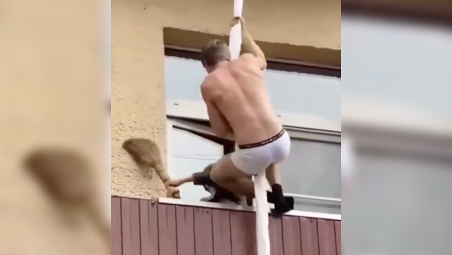 Video viral: un amante huía descolgándose del balcón y una vecina lo confunde con un ladrón | Curiosidades