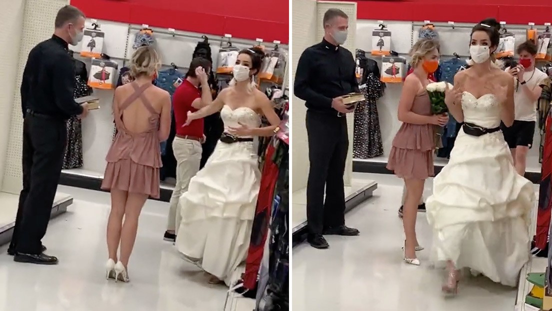 Videos de TikTok: llegó vestida de novia y con un cura al trabajo de su novio con un ultimátum | Curiosidades