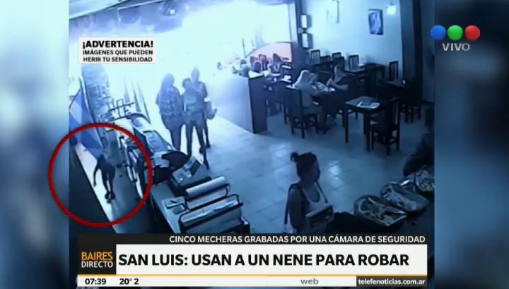 Video muestra cómo usan a un nene para robar una panadería en San Luis | Actualidad