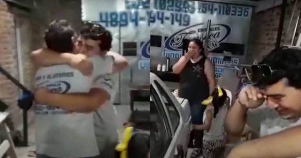 Video: el dueño de una vidriería que sorprendió a un empleado con el regalo de un auto | Actualidad