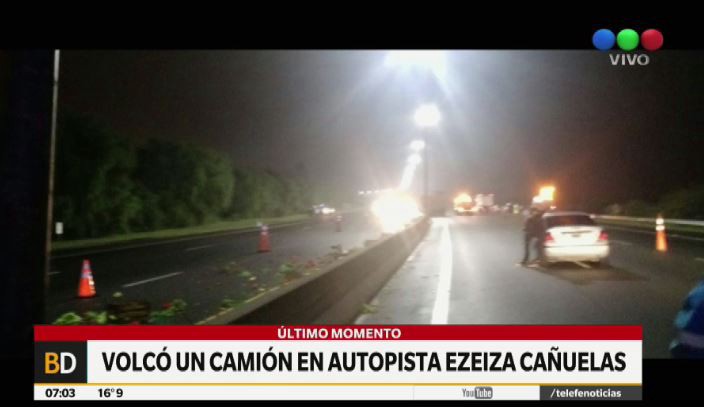Choque, vuelco y corte en la autopista Ezeiza-Cañuelas | Actualidad
