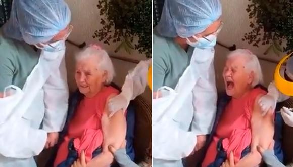 Video: los insultos a los gritos de una abuela al recibir la vacuna contra el coronavirus | Internacionales