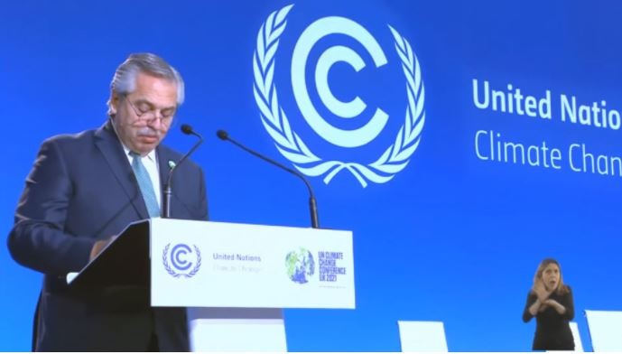 COP26: Alberto Fernández llamó a implementar "un gran pacto de solidaridad ambiental" que cuente con financiamiento para los países | Política