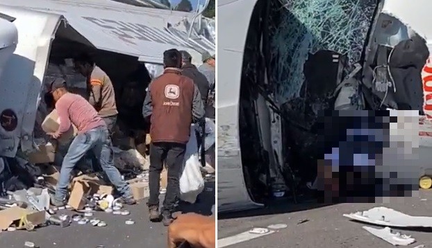 Saquearon un camión volcado mientras el chofer agonizaba | Internacionales