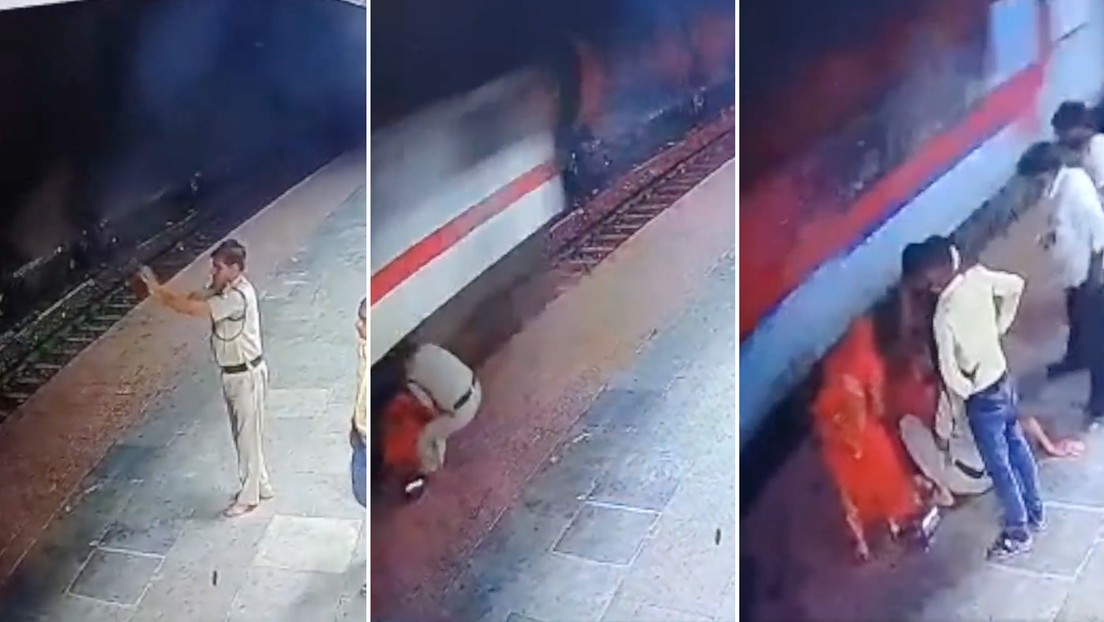 Impactante video: un policía salvó a una anciana de ser atropellada por un tren | Internacionales