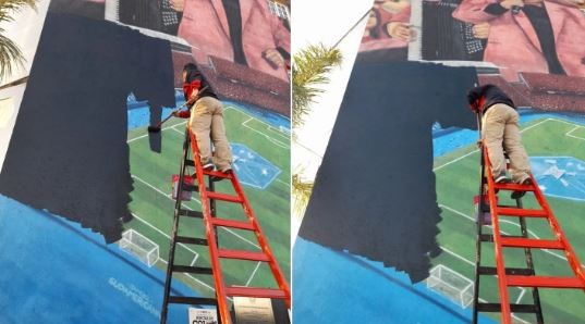 Se acabó el amor: Colón borró el mural del Los Palmeras de su estadio por una foto con un ex dirigente del club | Deportes