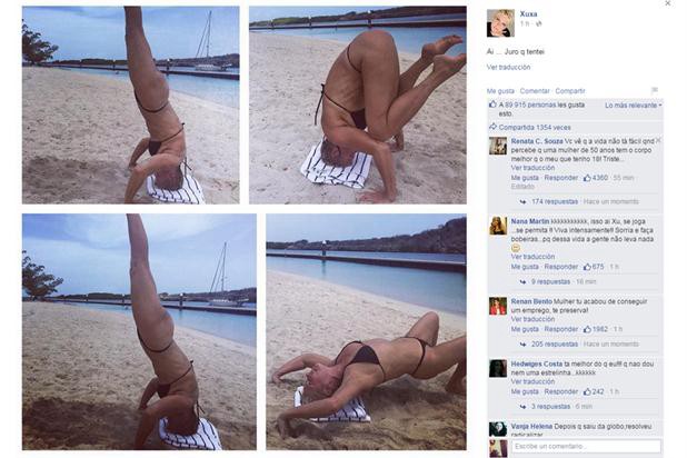 Xuxa y su secuencia de yoga en la playa que estalló en las redes sociales | Espectáculos