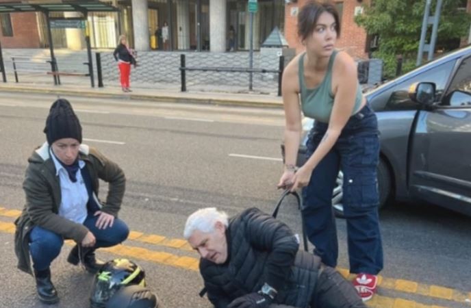 Wanda Nara asistió a un motoquero en un accidente cuando iba a grabar Masterchef | Espectáculos
