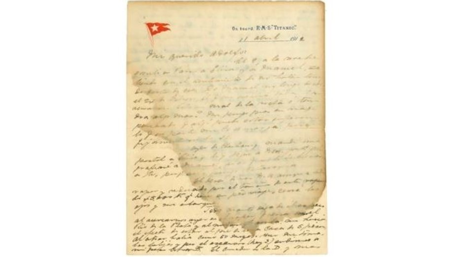 Rematarán carta de un uruguayo que viajaba en el Titanic | Internacionales