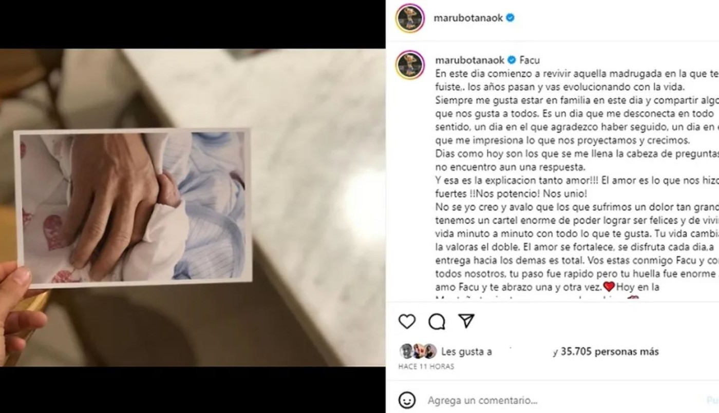 El conmovedor posteo de Maru Botana a 15 años de la trágica muerte de su hijo: "No encuentro aún una respuesta" | Espectáculos