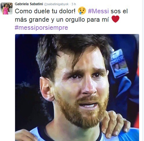 El apoyo de Gaby Sabatini a Messi: "Cómo duele tu dolor" | Deportes