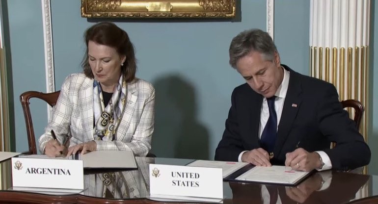 Mondino y Blinken firmaron un acuerdo que ratifica la alianza estratégica con EE.UU. | Política
