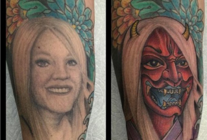 Un hombre divorciado convirtió un tatuaje del rostro de su ex en un demonio | Curiosidades