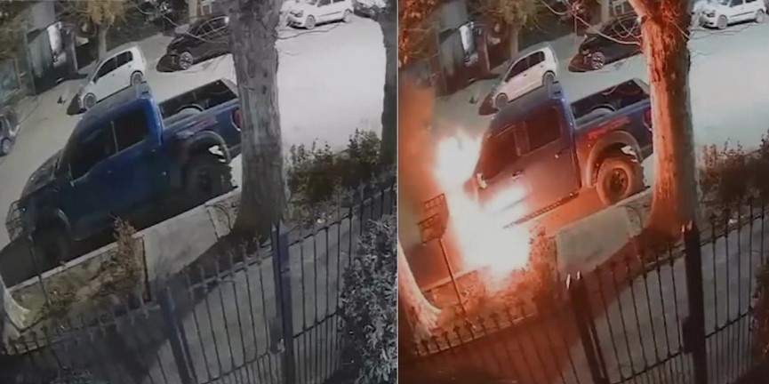 Incendiaron una camioneta que era de Marcos Rojo en pleno centro de Roca | Actualidad