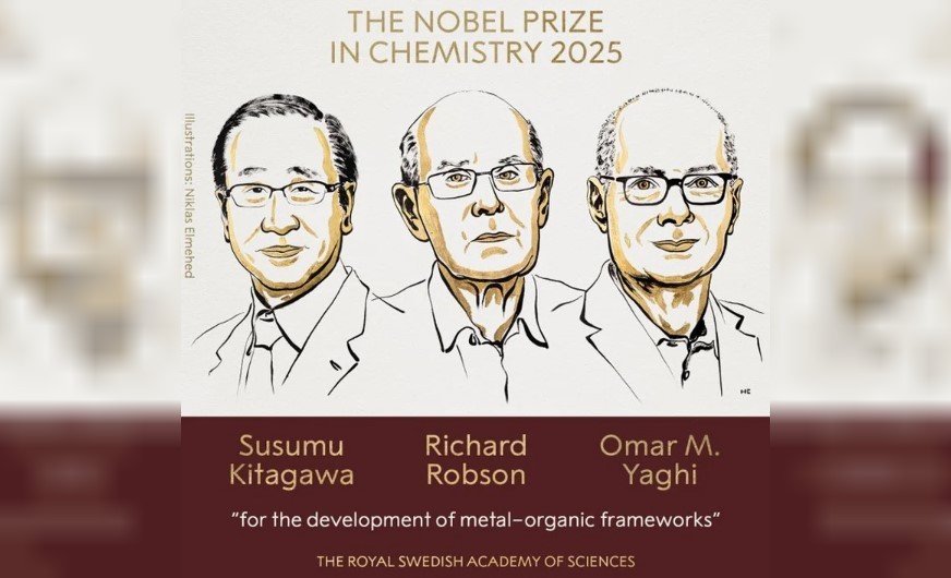 El premio Nobel de Química 2025 fue otorgado a Susumu Kitagawa, Richard Robson y Omar M. Yaghi | Internacionales
