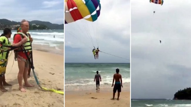 Estaba de vacaciones en Tailandia, se cayó de un paracaídas y murió: su esposa grabó todo | Curiosidades