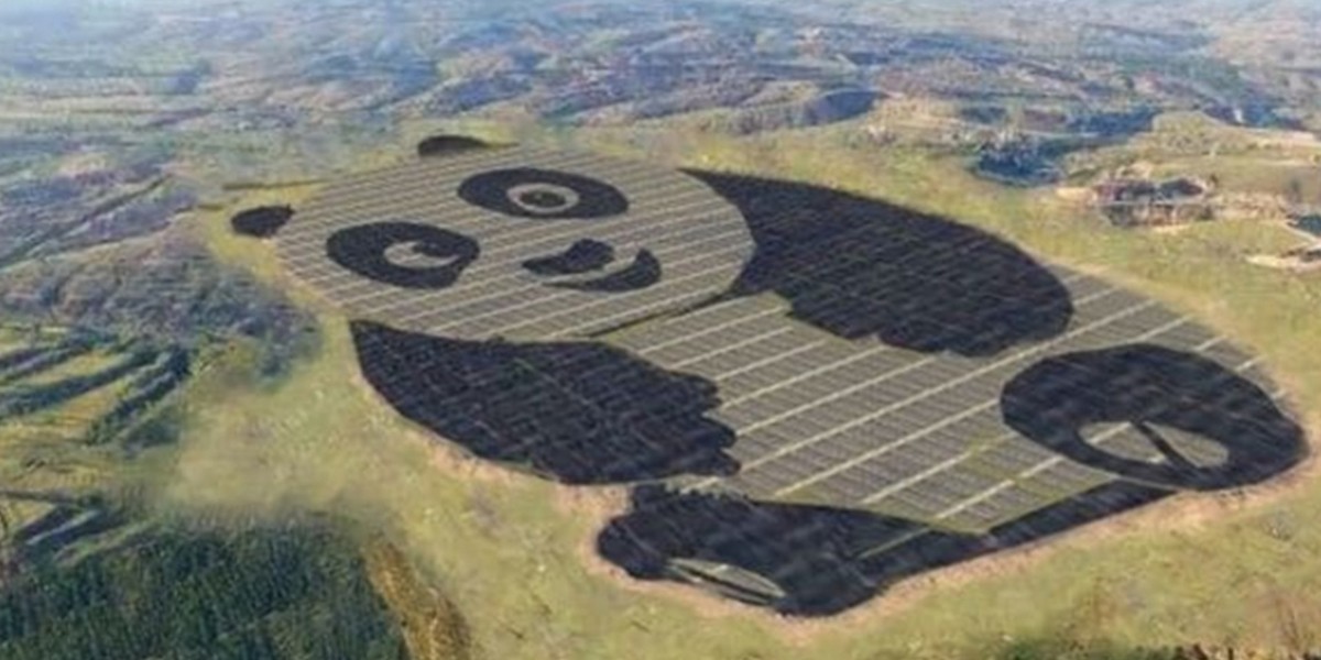 China construyó una planta solar gigante con forma de panda | Curiosidades