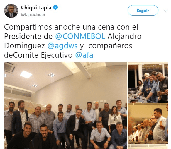 Polémica en la AFA: Chiqui Tapia borró un tuit en el que brindaba con copas con el escudo de Boca | Deportes