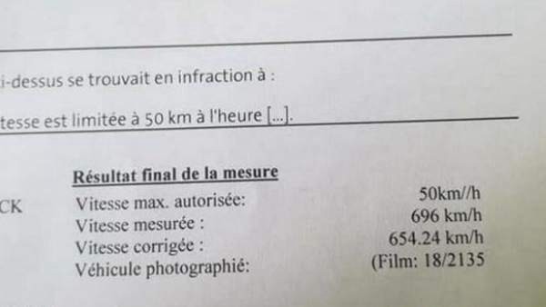 Increíble pero real: le llegó una multa por circular en su auto a 696 km/h | Curiosidades