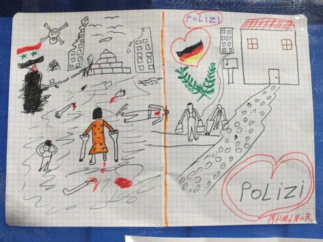 Dibujo viral: un niño sirio sorprendió a la policía alemana con sus trazos | Internacionales