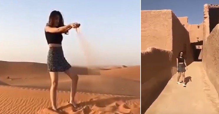 Video: mujer se paseó en minifalda por un sitio arqueológico y quieren enjuiciarla | Internacionales