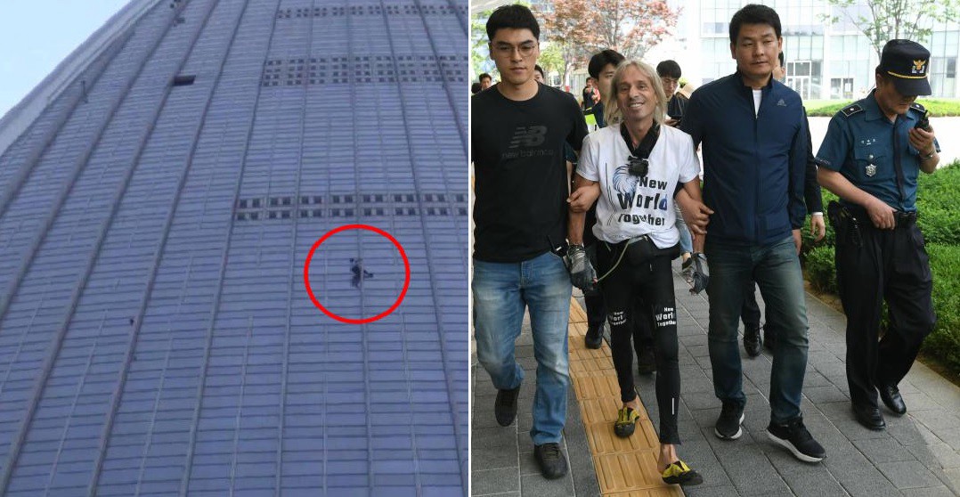 Detuvieron al "Hombre Araña" en un piso 124 de Seúl | Internacionales