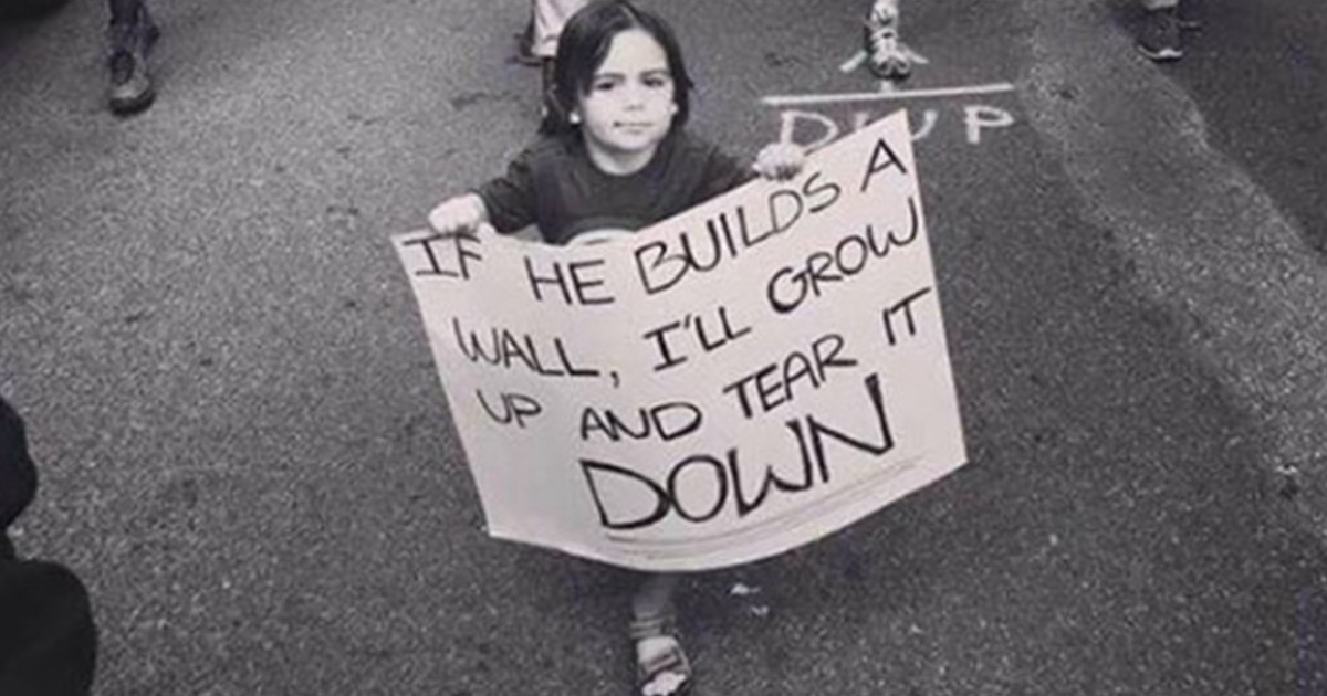 El mensaje de un nene contra el muro de Trump que se volvió viral | Redes