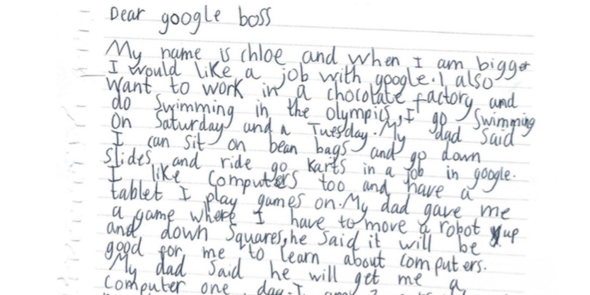 La emotiva respuesta del CEO de Google a una nena de 7 años que le pidió trabajo | Redes