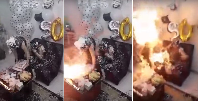 Video: iba a soplar las velas en su cumpleaños y terminó prendida fuego | Redes