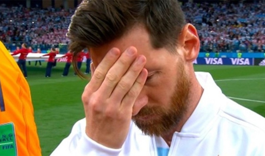 El llamativo gesto de Messi durante el himno que se hizo viral | Rusia 2018