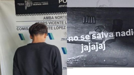 "No se salva nadie": demoraron en Carapachay a un adolescente de 16 años que amenazó en redes con un tiroteo